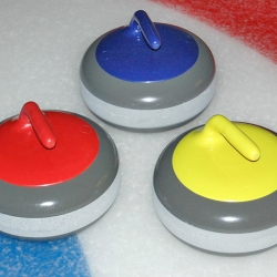 Junior LiteRock curling stones (full size) with handle